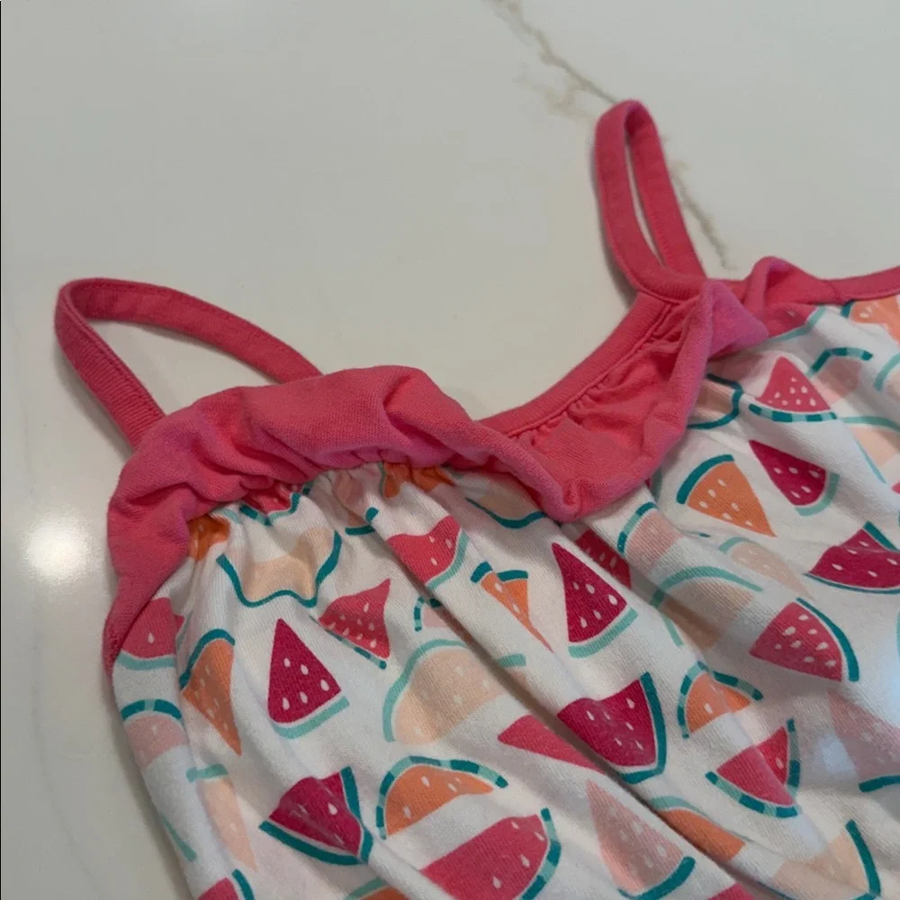 Gymboree Girls Watermelon Pink & White 6 Dress